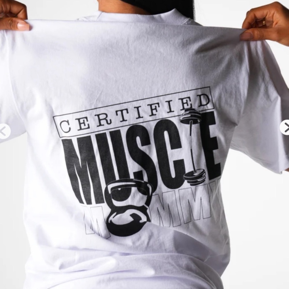 White Graphic T-Shirt with Black Print